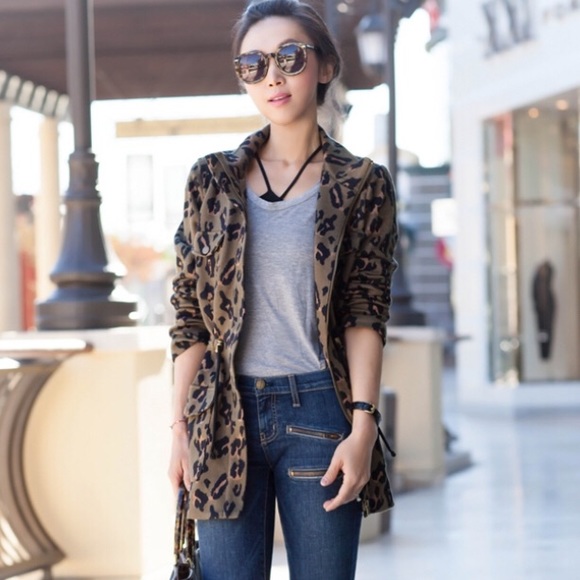 anthropologie leopard jacket